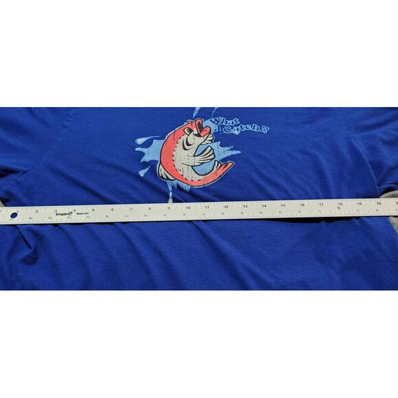 Joe Boxer Shirt XL Blue Athletic "What A Catch"‎ Fish Mens - Picture 9 of 10
